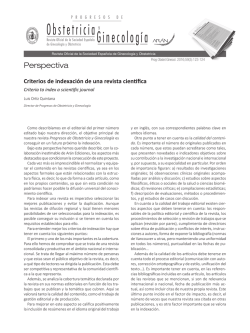 Criterios de indexaci&oacute;n de una revista cient&iacute;fica