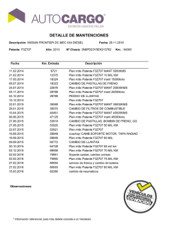 detalle de mantenciones
