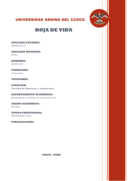 HOJA DE VIDA - Universidad Andina del Cusco