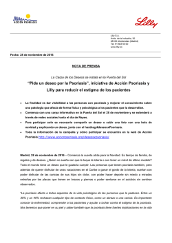 &ldquo;Pide un deseo por la Psoriasis&rdquo;, iniciativa de Acci&oacute;n Psoriasis