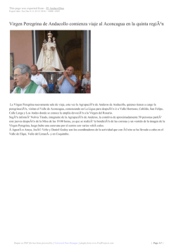 Virgen Peregrina de Andacollo comienza viaje al