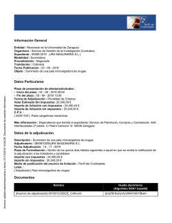 Informaci&oacute;n General Datos Particulares Datos de la adjudicaci&oacute;n
