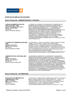 OFERTAS DE EMPLEO EN DIFUSI&Oacute;N Sector Profesional