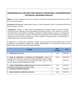 cronograma del concurso para monitor comunitario