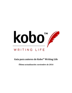 Gu&iacute;a para autores de Kobo&trade; Writing Life