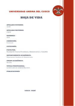 HOJA DE VIDA - Universidad Andina del Cusco