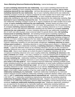 Nuevo Marketing Relacional Relationship Marketing