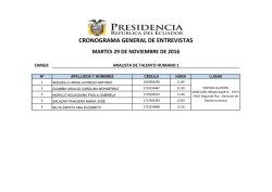 cronograma general de entrevistas martes 29 de noviembre de 2016