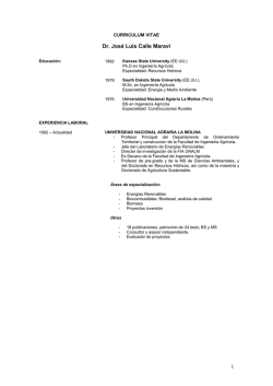 CURRICULUM VITAE - Universidad Nacional Agraria La Molina