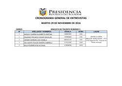 cronograma general de entrevistas martes 29 de noviembre de 2016