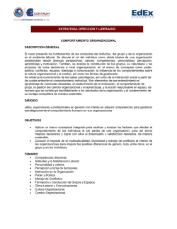 COMPORTAMIENTO ORGANIZACIONAL DESCRIPCION