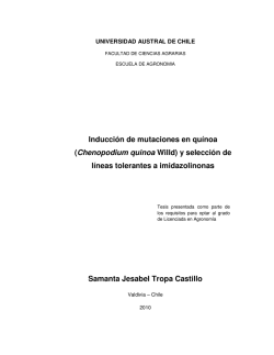 Inducci&oacute;n de mutaciones en qu&iacute;noa