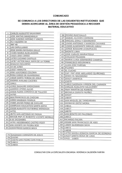 comunicado se comunica a los directores de las siguientes