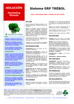 Saber m&aacute;s... - Tr&eacute;bol System Inform&aacute;tica, SL