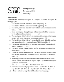 Liturgy Survey November 2016 Summary