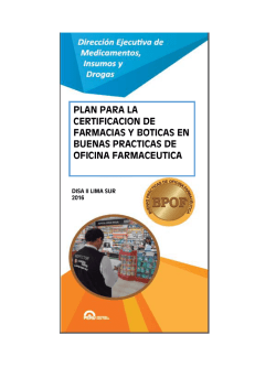 plan para la certificacion de farmacias y boticas en buenas