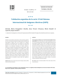 Validaci&oacute;n argentina de la serie 19 del Sistema Internacional de