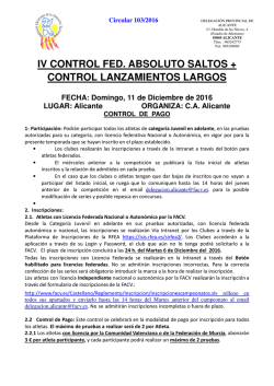 Nov 30, 2016 / A.T&eacute;cnica - Federaci&oacute;n de Atletismo de la