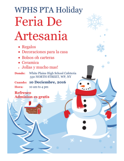 Feria De Artesania - White Plains Public Schools