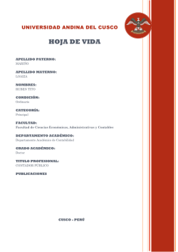 HOJA DE VIDA - Universidad Andina del Cusco