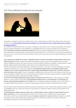 &Acirc;&iquest;C&Atilde;&sup3;mo enfrentar la muerte de una mascota?