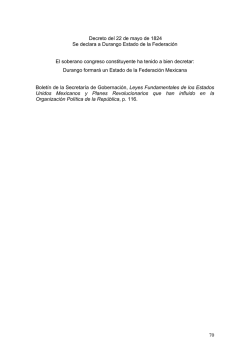 Decreto del 22 de mayo de 1824. Se declara a Durango