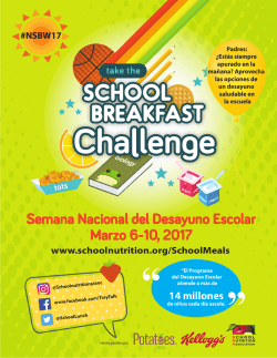Semana Nacional del Desayuno Escolar Marzo 6
