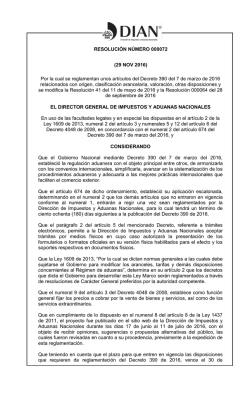 Resoluci&oacute;n 000072 - 29/11/2016