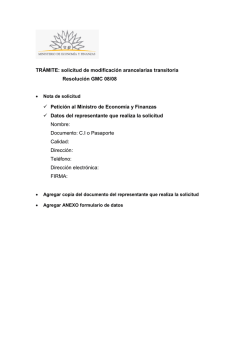 TR&Aacute;MITE: solicitud de modificaci&oacute;n arancelarias transitoria