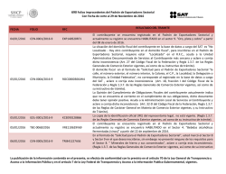 690 Folios improcedentes del Padr&oacute;n de Exportadores