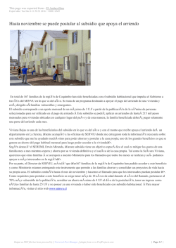 Hasta noviembre se puede postular al subsidio que