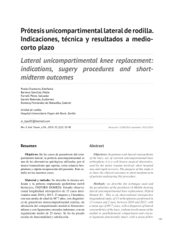 Lateral unicompartimental knee replacement: indicactions,surgery