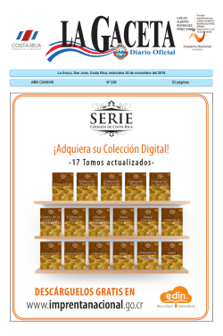 LA GACETA N&deg; 230 de la fecha 30 11 2016