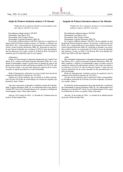 Jutjat de Primera Inst&agrave;ncia n&uacute;mero 2 d`Alacant Juzgado de Primera