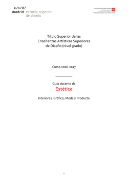 Est&eacute;tica - Escuela Superior De Dise&ntilde;o De Madrid