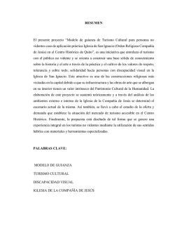 RESUMEN El presente proyecto &ldquo;Modelo de guianza de Turismo