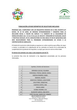 Listado definitivo de personas incluidas y excluidas del PAC 2016