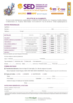 datos personales forma de pago hoteles bolet&iacute;n