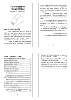 Manual Temporizador Modelos TMP11XXXV