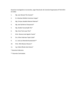 Docentes Investigadores reconocidos, seg&uacute;n Resoluci&oacute;n de