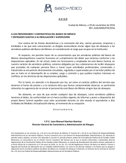 Aviso en materia de obsequios dirigido a las