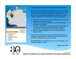 Desde la Presidencia de la C&aacute;mara Petrolera de Venezuela