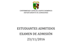 Estudiantes Admitidos &ndash; Examen de Admisi&oacute;n 23/11/2016