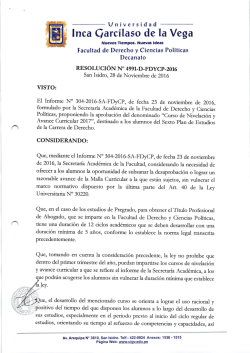 Resoluci&oacute;n RESOLUCI&Oacute;N N&deg; 4991-D-FDYCP -2016