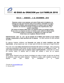40 DIAS de ORACION por LA FAMILIA 2016