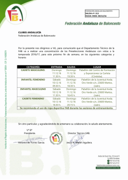 Convocatoria Selecciones Andaluzas