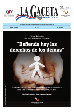 LA GACETA N&deg; 237 de la fecha 09 12 2016