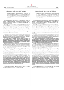 Ajuntament de Tavernes de la Valldigna Ayuntamiento de Tavernes