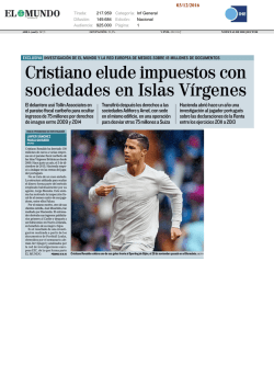 Cristiano elude impuestos con sociedades en Islas V&iacute;rgenes