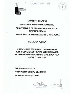 Licitaci&oacute;n P&uacute;blica N&ordm; 22 / Apertura 28/06/2016 Obras